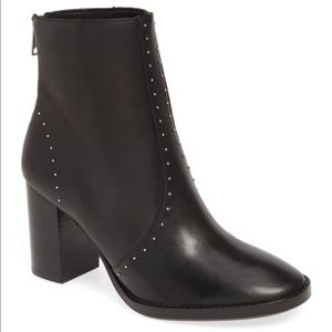 All Saints Mila Black Leather Heeled Boot